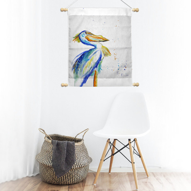 Suspension murale pelican en polyester en aquarelle