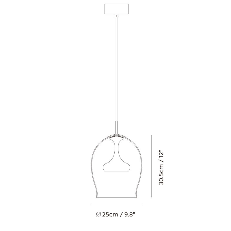 Moai 1 - Light Pendant, 7.8" H x 6.4" W x 6.4" D, Copper