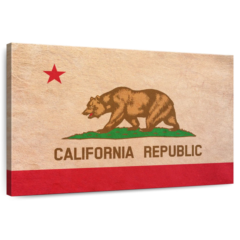 Drapeau de la Californie à Borges, H 8 po x l 12 po