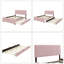 Grand lit plateforme tapissier en velours avec lit gigogne simple TG-130842972