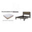 Structure de lit double, structure de lit plateforme en bois avec tête de lit à DEL avec rangement et 2 ports USB, silencieux, aucun sommier nécessaire et outil d'assemblage facile, grand rangement sous le lit, gris foncé