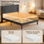 Lit plateforme à oreilles Bettyjean: structure en bois et métal + rangement sous le lit-65479674-65479668