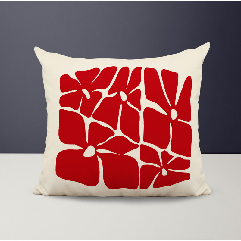 Housse et insert de coussin décoratif en polyester, L 17 po x H 17 po, Rouge