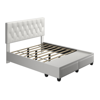  Structure de lit tapissier en similicuir