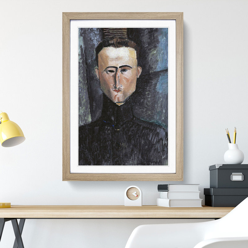 Andreu Rouveyre by Amedeo Modigliani - Picture Frame Painting, Oak Framed, 65cm H x 48cm W x 2cm D