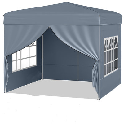 UV Resistant Waterproof Heavy Duty 10 X 10 FT Outdoor Pop Up Canopy Tent Commercial Patio Sunshade Shelter With 4 Removable Sidewalls For Market Party