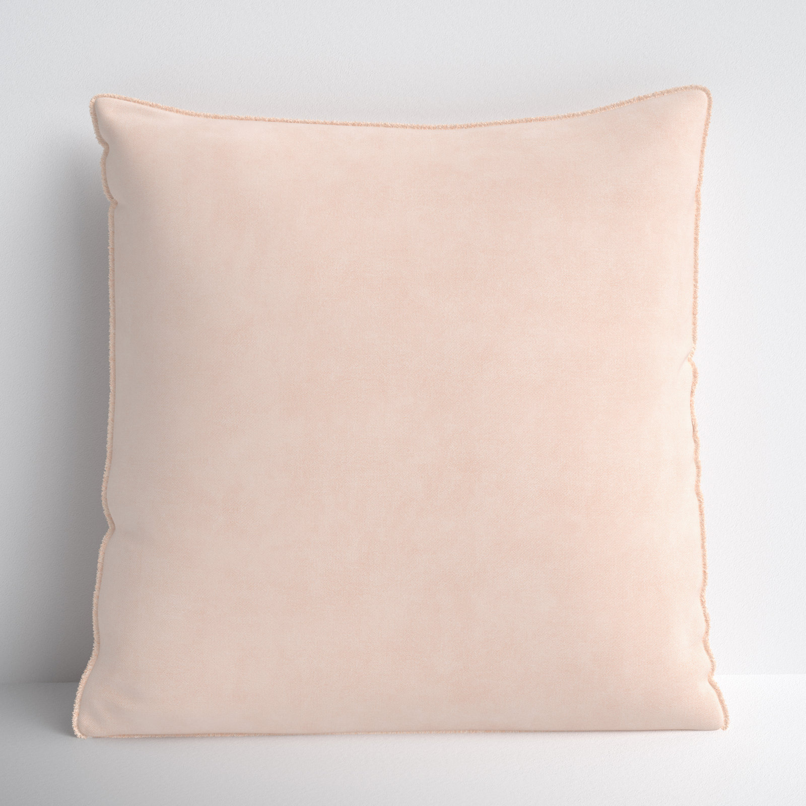 Kam Fringed Cotton Throw Pillow, Pillow Cover Only - No Insert, Light Pink