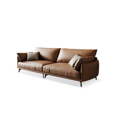 Brown Genuine Leather Modular Sofa