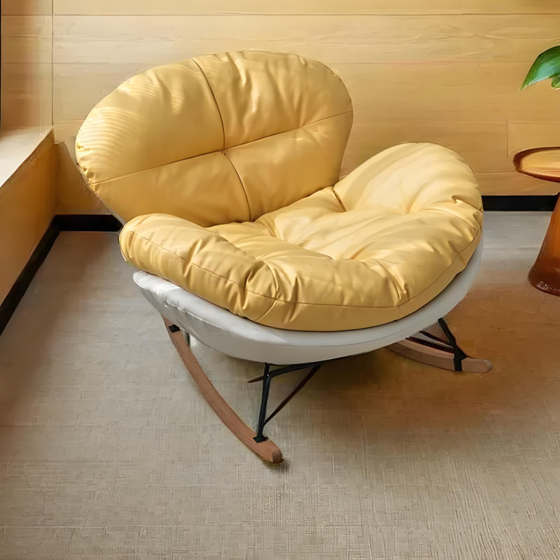 Chaise berçante coquille d'œuf, Jaune