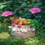 Ensemble de 2 pots à fleurs en ciment bruns 6,5 po x 6,5 po x 6 po