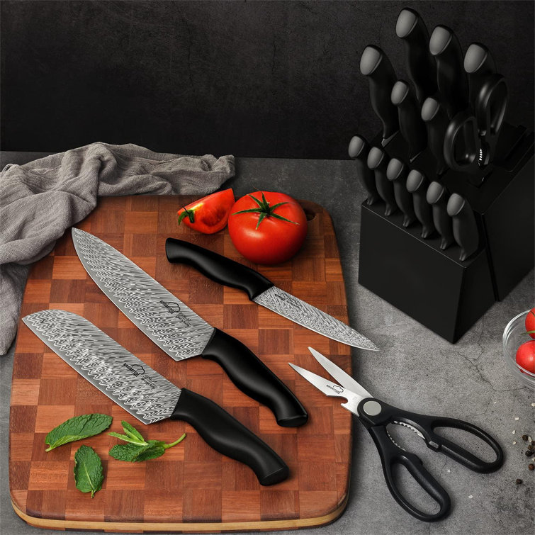  Amorston Knife Set, 15 Pieces Kitchen Knife Set
