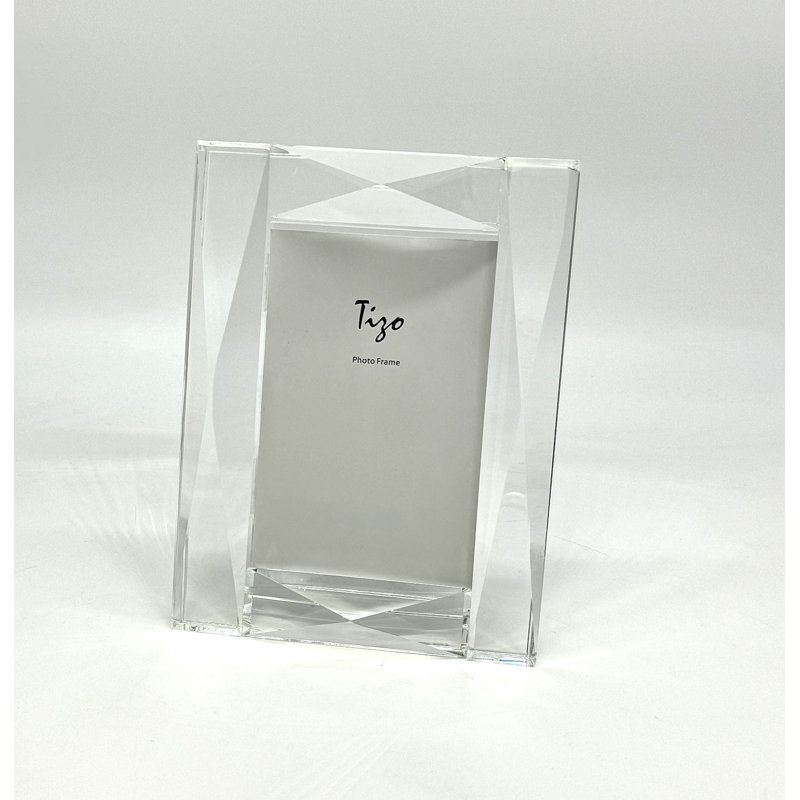 Crystal Glass Picture Frame, 4" W x 6" H