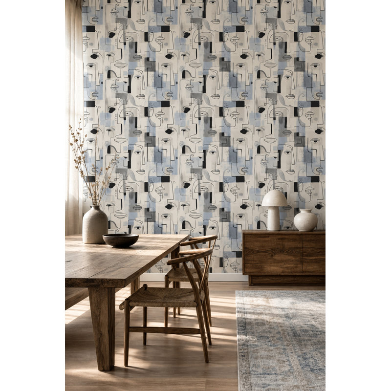 Papier peint moderne Mid Century, Peler et coller