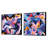 Multicolor Funky Cool Geometric Lines Pattern - Abstract Shapes Square Collage Set Of 2-101855141-101855142