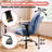 Upholstered High - Back Office Chair With Lumbar Pillow Cross Legged -116142226