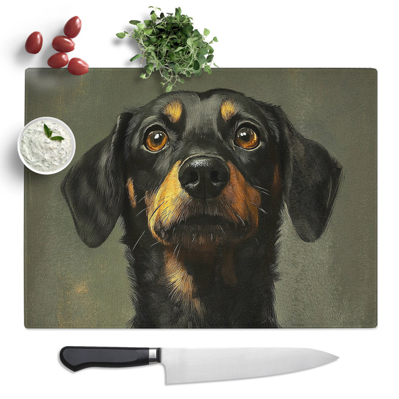 Dachshund Dog Vol.6  Glass Chopping Board
