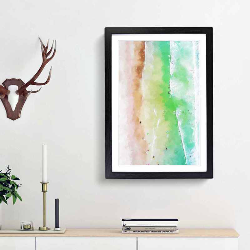 Cocoa Beach in Orlando in Abstract - Picture Frame Graphic Art Print, 87cm H x 62cm W x 2cm D, Black Framed