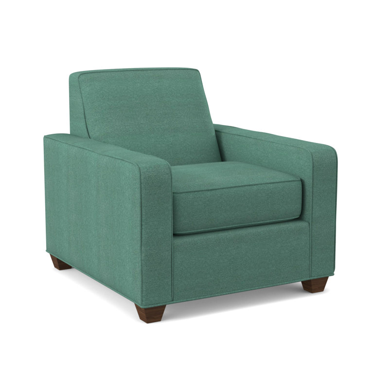 Avery Upholstered Armchair, Montana Walnut, Antic Lagoon