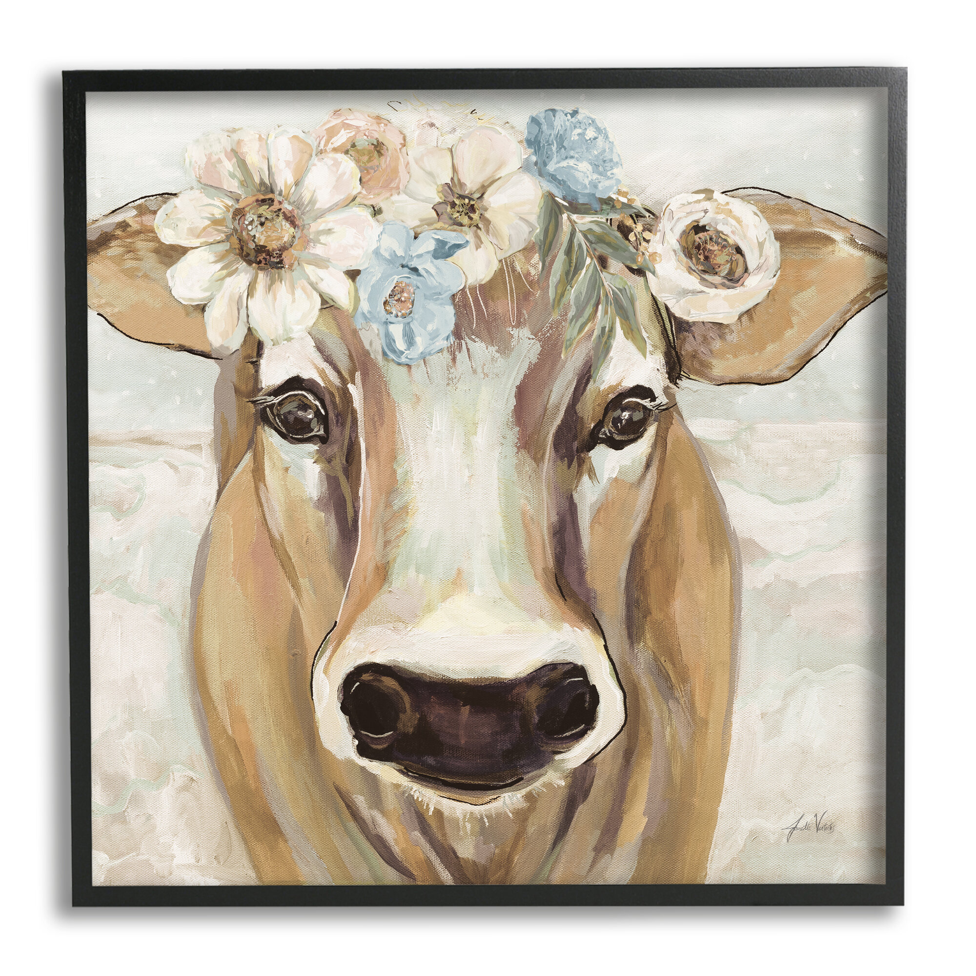 boho cow painting