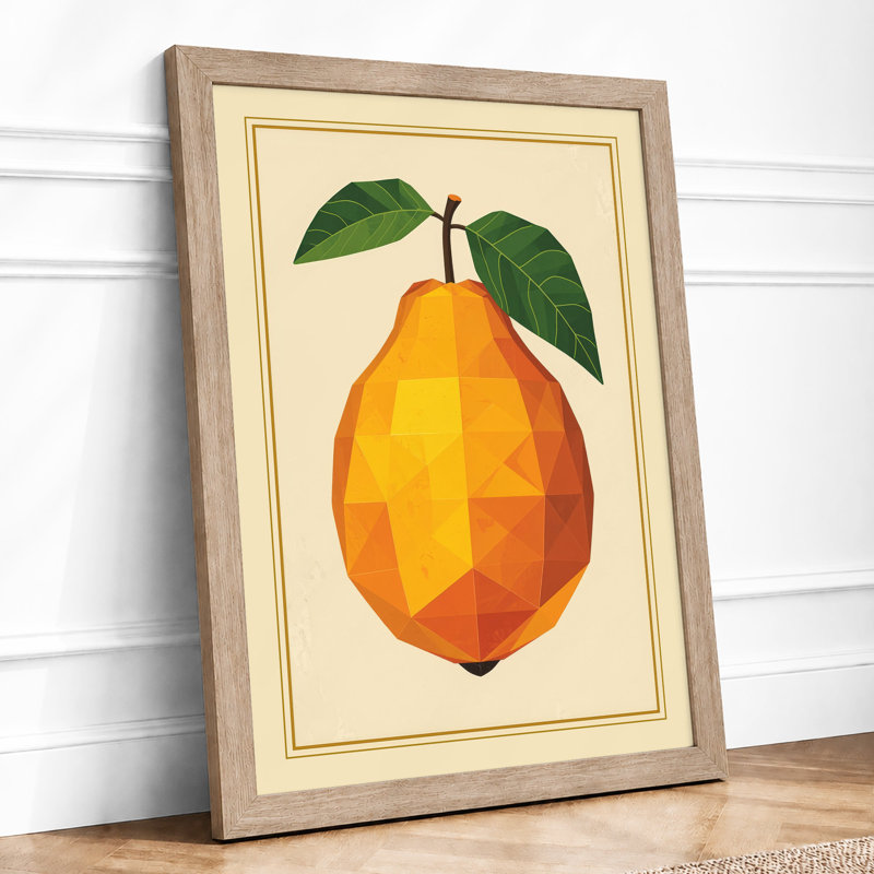 Geometric Pear Study Modern - Framed Print, Oak, A4 - 29.7 x 21.0 cm
