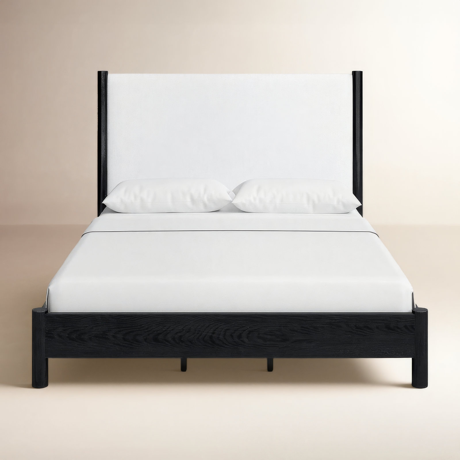 Kaplan Wood Bed, Queen, Black/Beige
