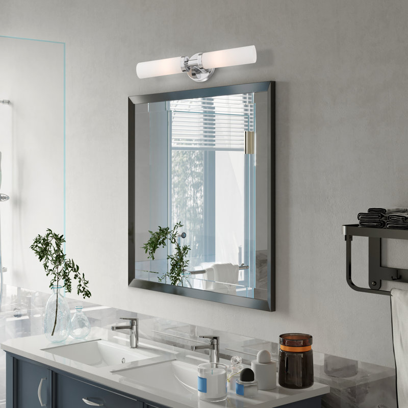Charlesha 2-Light Dimmable Bath Bar, Polished Chrome