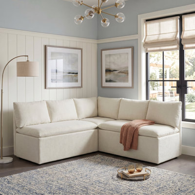 Banquette de coin de salle à manger rembourrée avec rangement