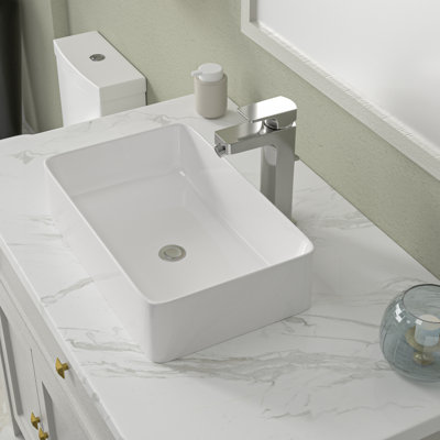Lavabo de salle de bain rectangulaire en porcelaine noire L 24 po x l 14 po Moccoo (sans base)