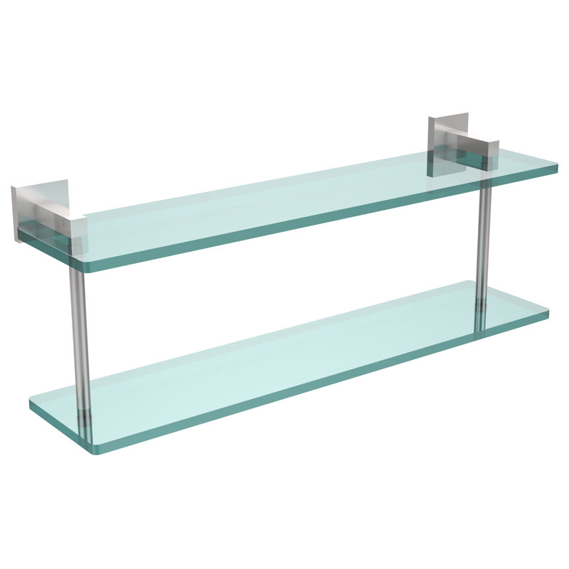 Haranu 2 Piece Tiered Shelf, Satin Chrome