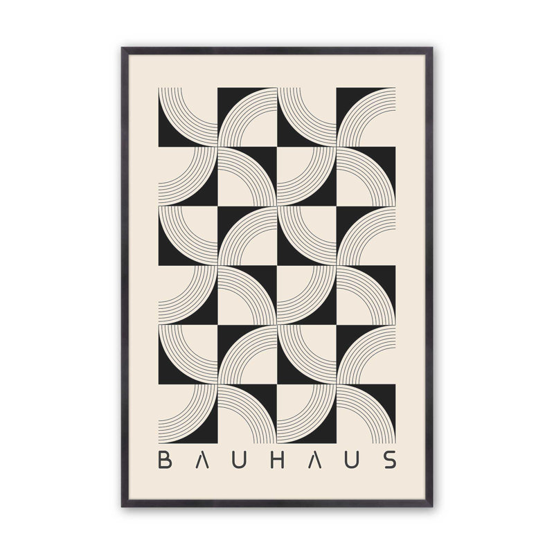 Motif de quadrillage abstrait symétrique Bauhaus, H 37,25 po x l 25,25 po, Zinc patiné