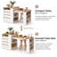 121-182cm Extendable Kitchen Island with Pull-Out Worktop, White and Natural Wood