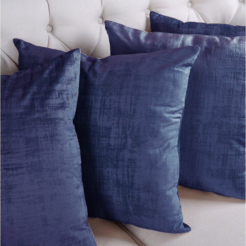 Square Cushion Cover, Navy Peony
