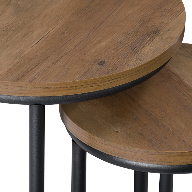 Allenhurst Nesting Tables Round End Tables, Brown