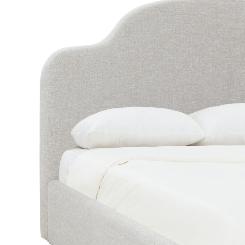 Lit en chenille Marcelline, Taupe, Grand lit