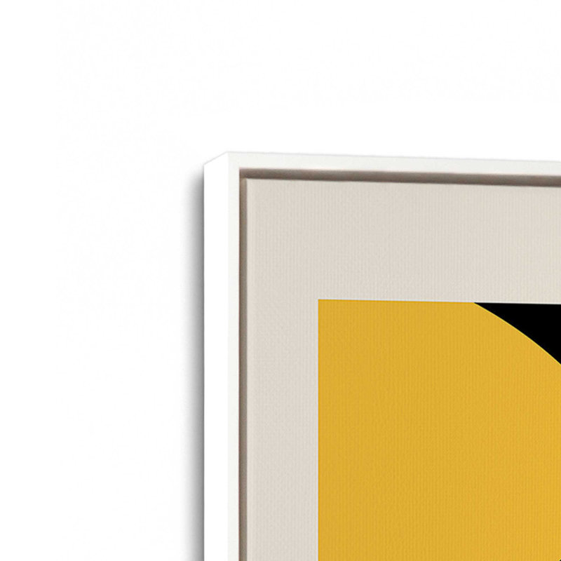 Reproduction sur toile jaune et bleue de Bauhaus, H 48,75 po x l 32,75 po, Blanc opaque