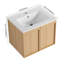 Meuble-lavabo flottant 24 po avec lavabo, armoire murale moderne en chêne clair, cuve en céramique à bord mince, portes à fermeture en douceur, rangement peu encombrant, installation facile