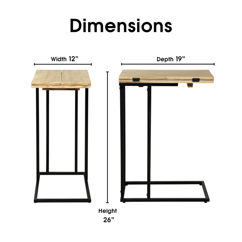 Serta Harton Rustic Expandable C Side Table