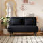 Fauteuil-lit convertible, hauteur 14,05 po, velours doux, noir pour siège de bureau à 39 po à trois fermetures, espace de vie en acier
