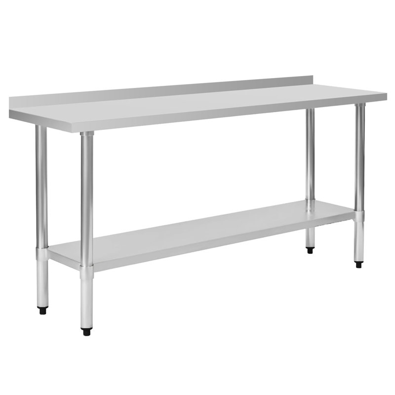 Table de travail commerciale en acier inoxydable, H 37,4 po x L 72 po x l 18 po