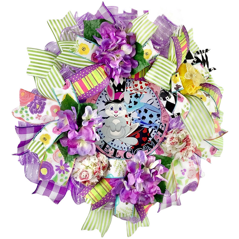 Couronne de printemps en maille 18 po