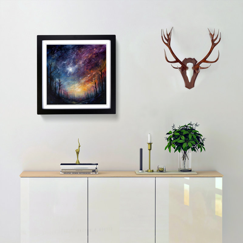 Single Picture Frame Print on Wood, Black
