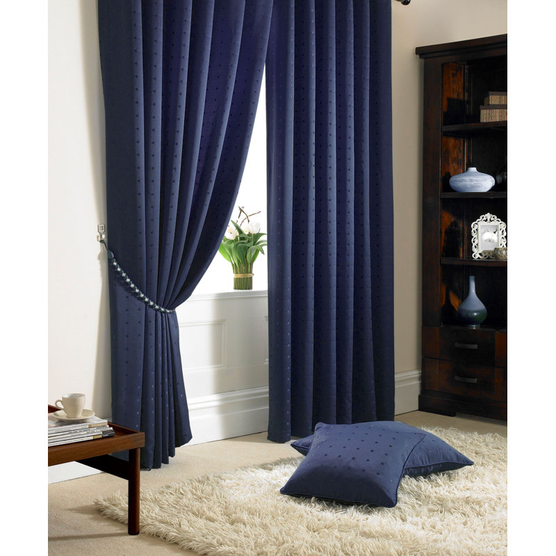Norush Madison Pencil Pleat Curtains, Navy, 229cm Width x 229cm Drop