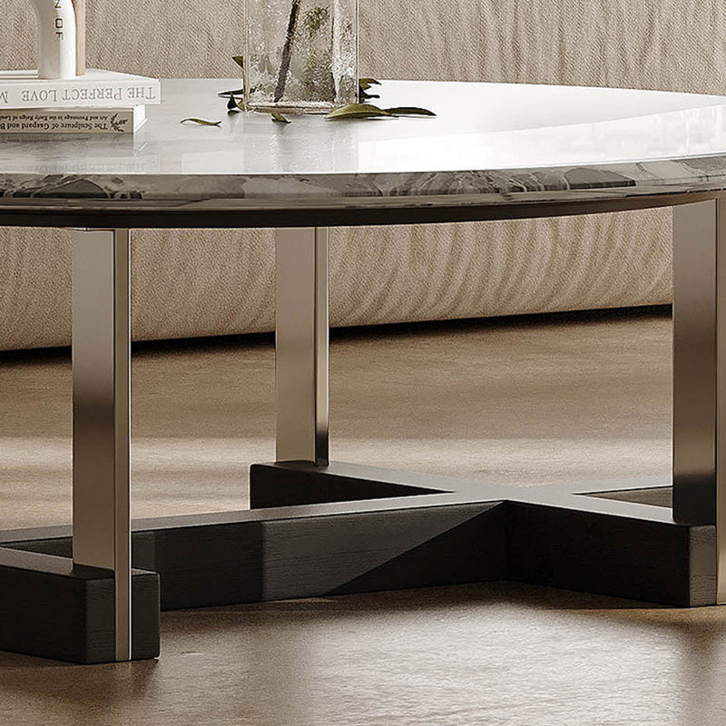 Marble and Glass Coffee Table Set
