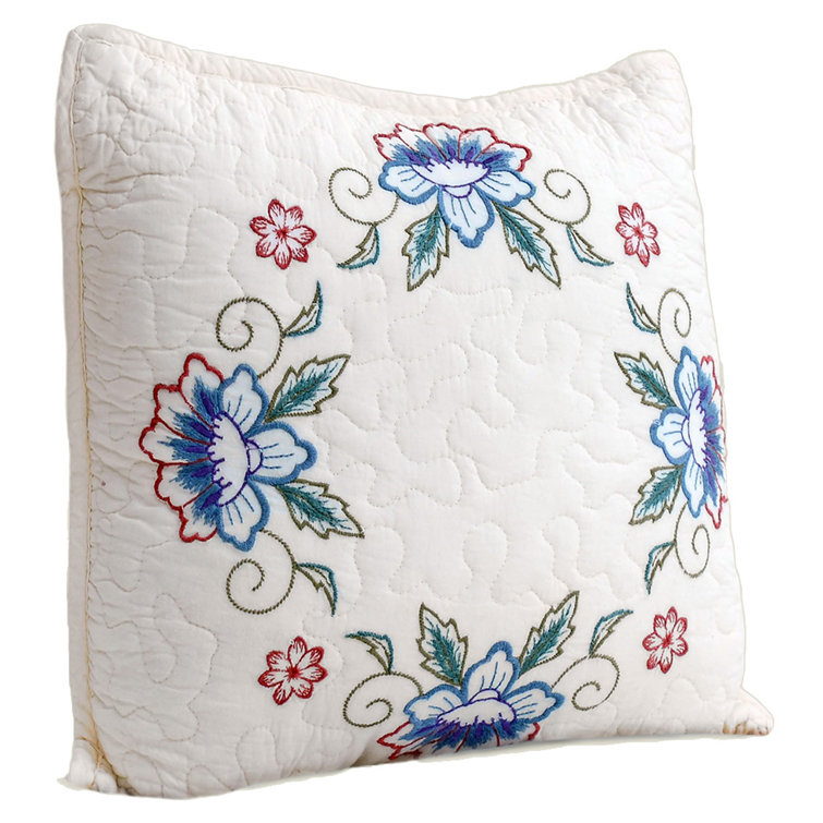 Calantha Floral Cotton Reversible Throw Pillow