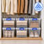 Ensemble de boîtes de rangement Basic Basic en plastique - paquet de 6 bacs transparents empilables avec poignées à pression, couvercle verrouillable, contenants transparents pour la maison, le garage, le placard, l'organisation de bureau - solution de rangement durable