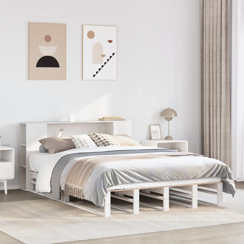 Bridey Solid Wood Bed, Wax brown, 135 x 190cm