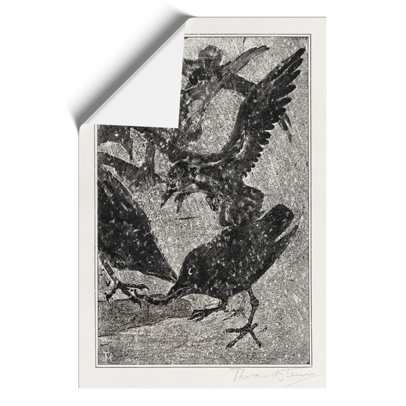 Crows In The Snow by Theo Van Hoytema - No Frame Painting, 30cm H x 21cm W x 0.1cm D