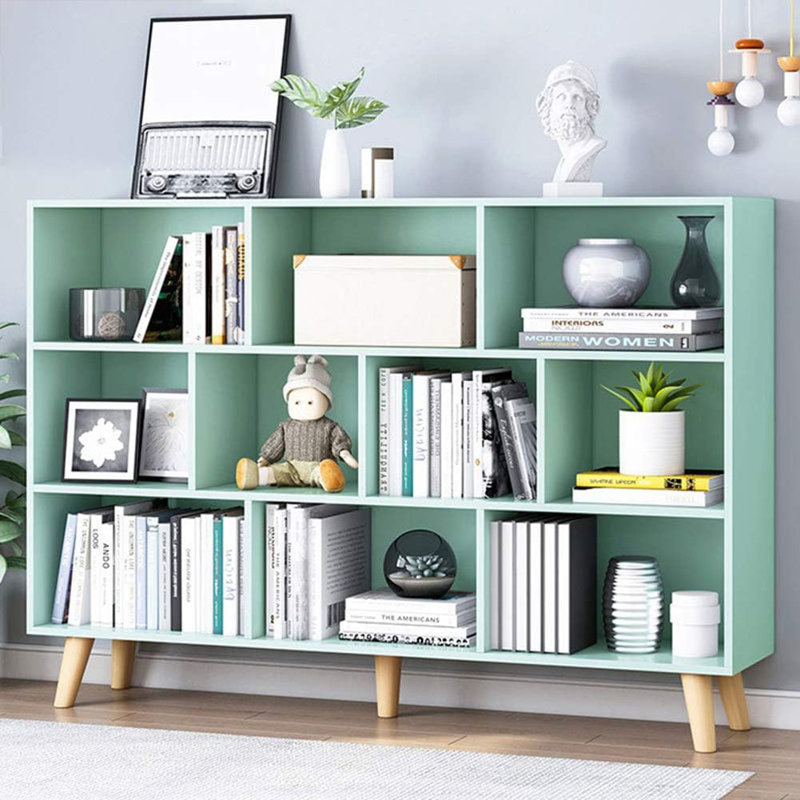 10 Cubes Bookshelf, Tiffany Green, 42.13" H x 47.24" W x 9.45" D
