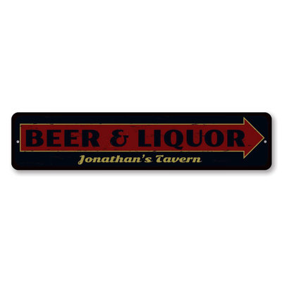 Enseigne en métal Beer & Liquor