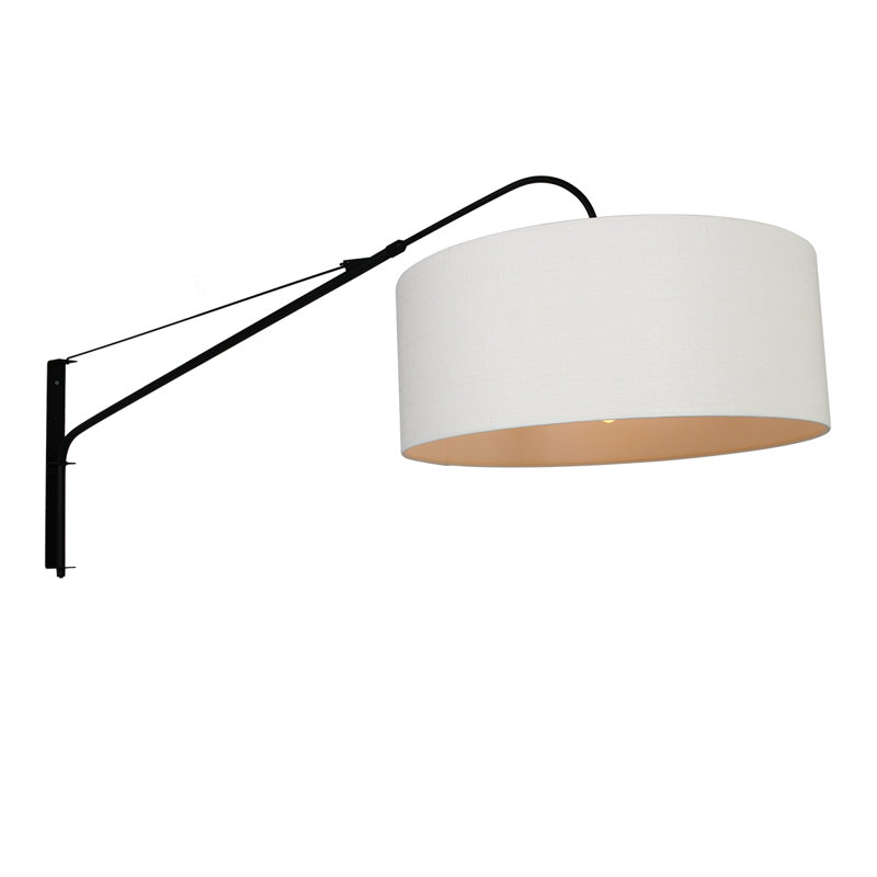 Owings Swing Arm Sconce, Black, Off White